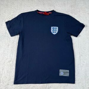 England Shirt Men Small National Team Spell Out Football Soccer Navy T Shirt